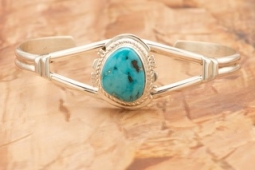 Day 7 Deal - Genuine Sleeping Beauty Turquoise Sterling Silver Bracelet